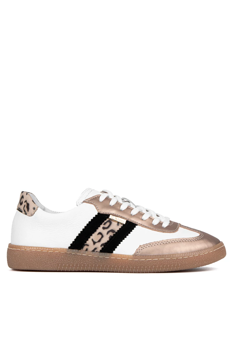 Carla Ricci Fehér-Bronz Színű Leopárd Mintás Női Sneaker