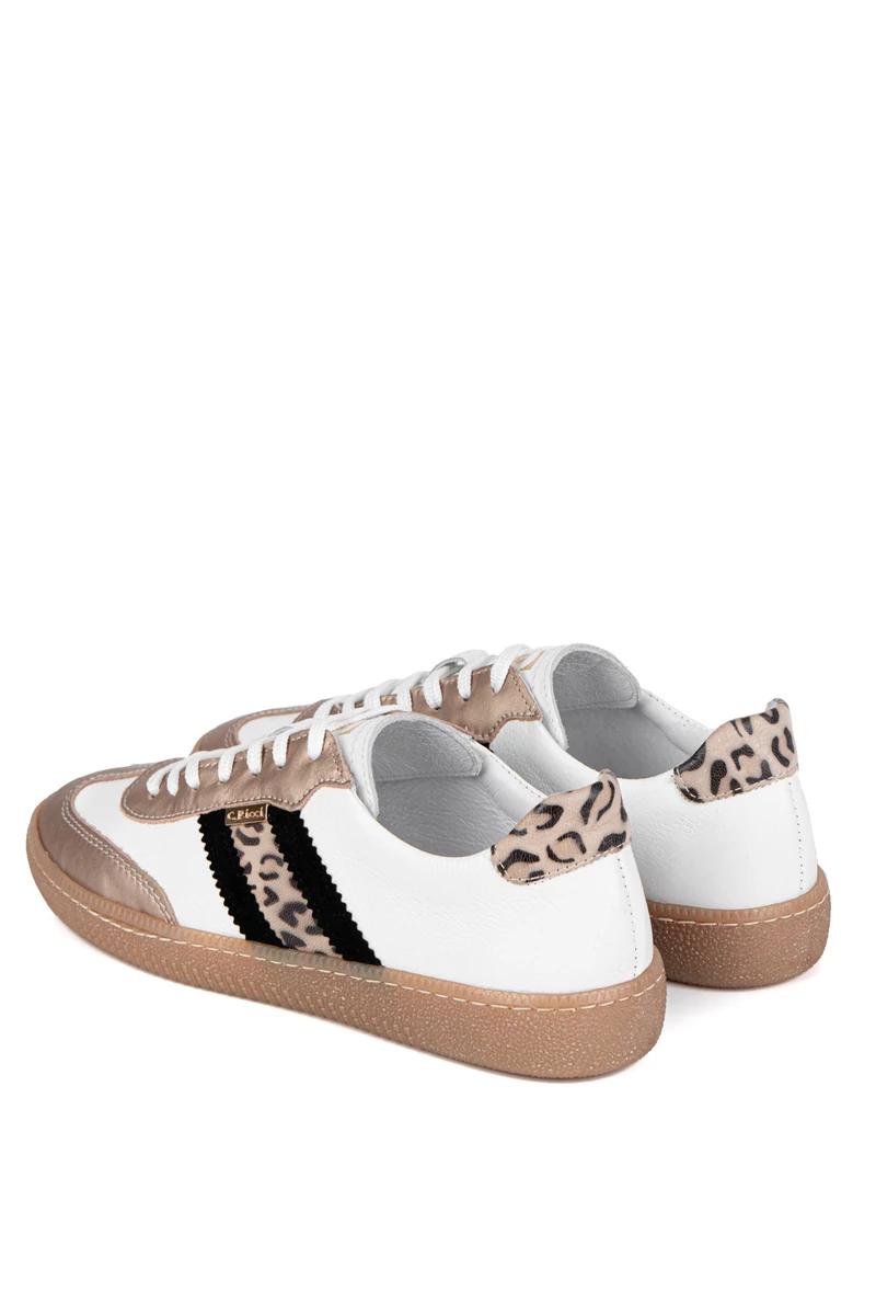 Carla Ricci Fehér-Bronz Színű Leopárd Mintás Női Sneaker