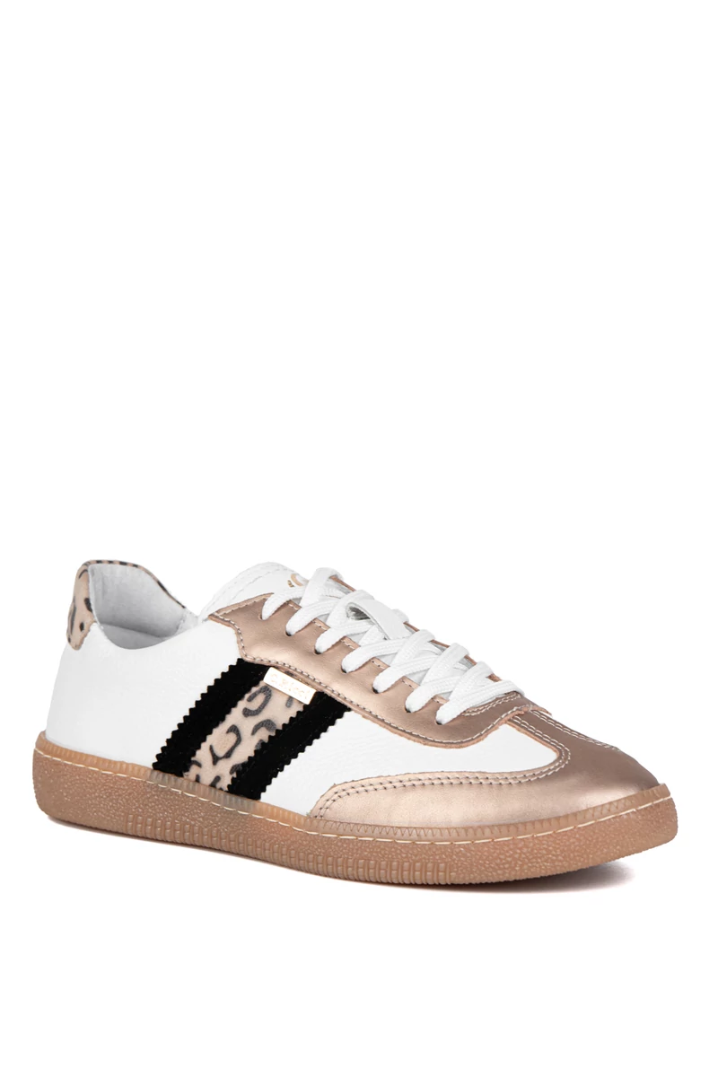 Carla Ricci Fehér-Bronz Színű Leopárd Mintás Női Sneaker