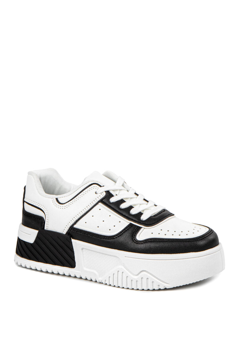 Fehér-Fekete Platformos Női Sneaker
