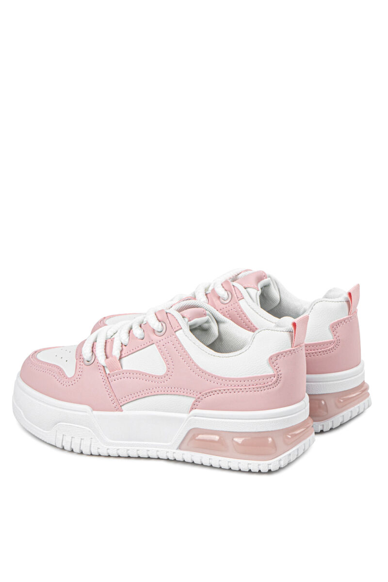 Fehér-Rózsaszín Műbőr Női Sneaker